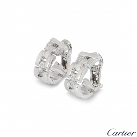 Cartier White Gold Diamond Maillon Panthere Earrings Cartier White Gold Diamond Maillon Panthere Earrings